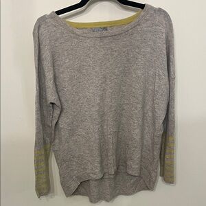 Pure Collection Gray Sweater with Yellow Accents
